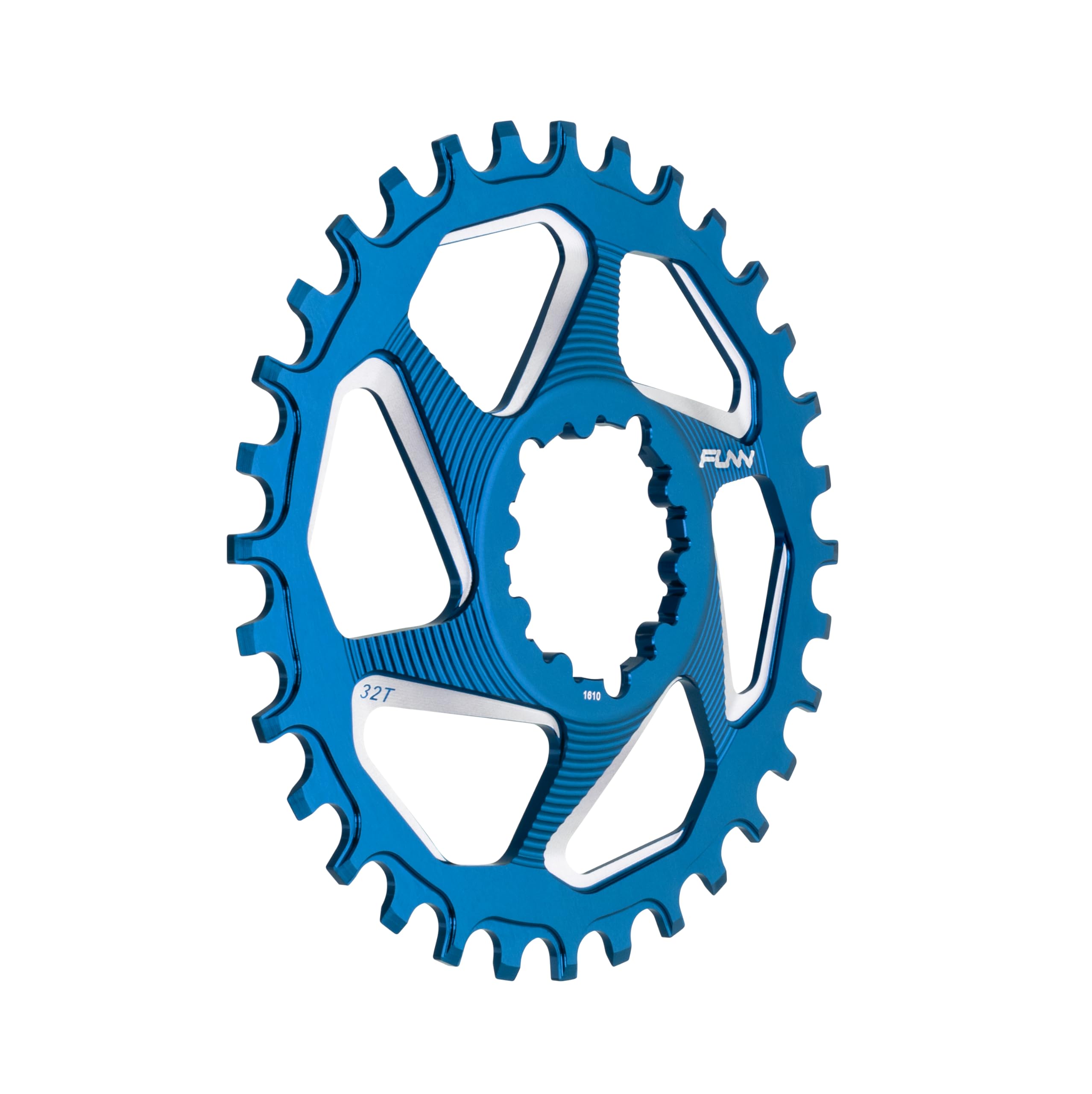 Funn Solo DX Narrow Wide Chainring for 9 10 11 12 Speed Chain, Fits SRAM Direct Mount Interface Crankset, 6mm Offset, Single Speed Bike Chain Ring for MTB, BMX Bike and Road Bike (32T, Blue)