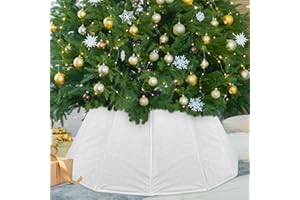 WAENEREC Christmas Tree Collar White Velvet Christmas Tree Ring Foldable Christmas Tree Skirt for Artificial Trees Base Stand Cover Xmas Christmas Tree Decorations