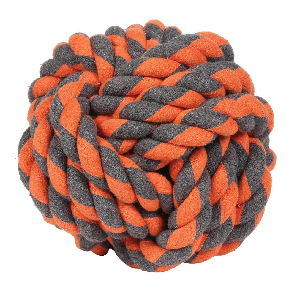 Nuts for Knots Extreme Rope Ball Dog Toy Durable Strong Fun Interactive Chewing Playing Fetch Retrieve Tough Tugging for Small Medium Large Breeds