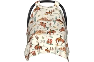 YOBVEC Western Baby Car Seat Canopy Cover Multi Use Nursing Cover for Mom Nursing Covers Newborn Western Shower Gift