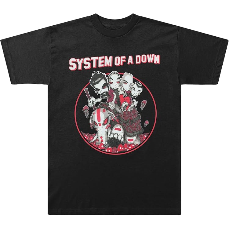 Rock Off officially licensed products System of A Down T Shirt Painted Faces Band Logo Nuovo Ufficiale Uomo Nero