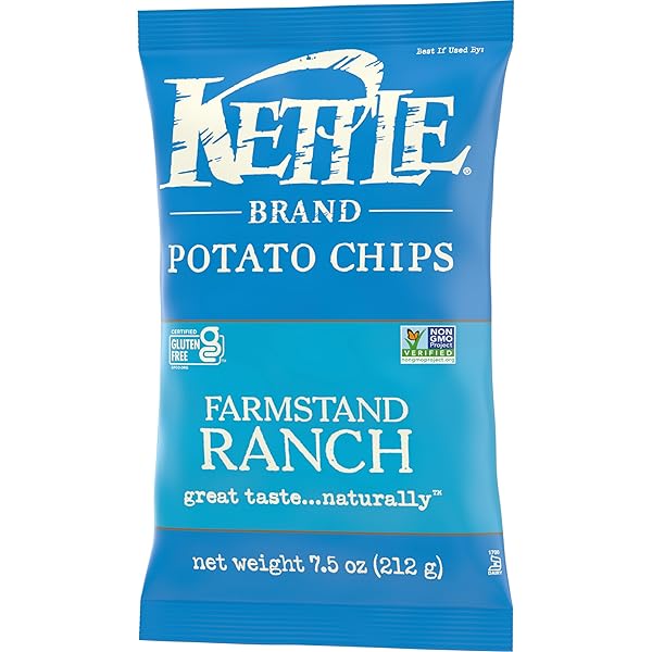 KETTLE BRAND POTATO CHIPS, FARMSTAND RANCH KETTLE CHIPS, 7.5 OZ