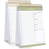 Thboxes 2 Packs To Do List Notepad, Totally 208 Pages To Do List Notebook A5 Undated Daily Planner Notepad with Transparent Cover and Task Checklist Home Office School Supplies, Simple Style