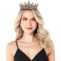 Black Crown for Women, Gothic Crystal Princess