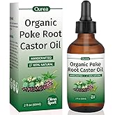 Organic Poke Root Castor Oil, Natural Lymphatic Support Massage Oil, Soothing Relief for Cysts, Boils, Breast, Fibroids, Swollen Lymph Nodes & Joint, Deep Tissue Drops – 2 Fl Oz, Citrus Spark