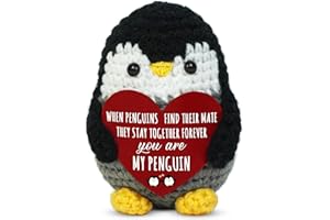 Handmade Crochet Penguin Emotional Support Plush, Wedding Gifts for Him Her Boyfriend Girlfriend