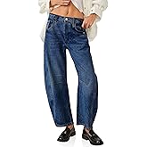 Cicy Bell Womens Baggy Barrel Jeans Boyfriend Wide Leg Mid Rise Balloon Denim Ankle Pants