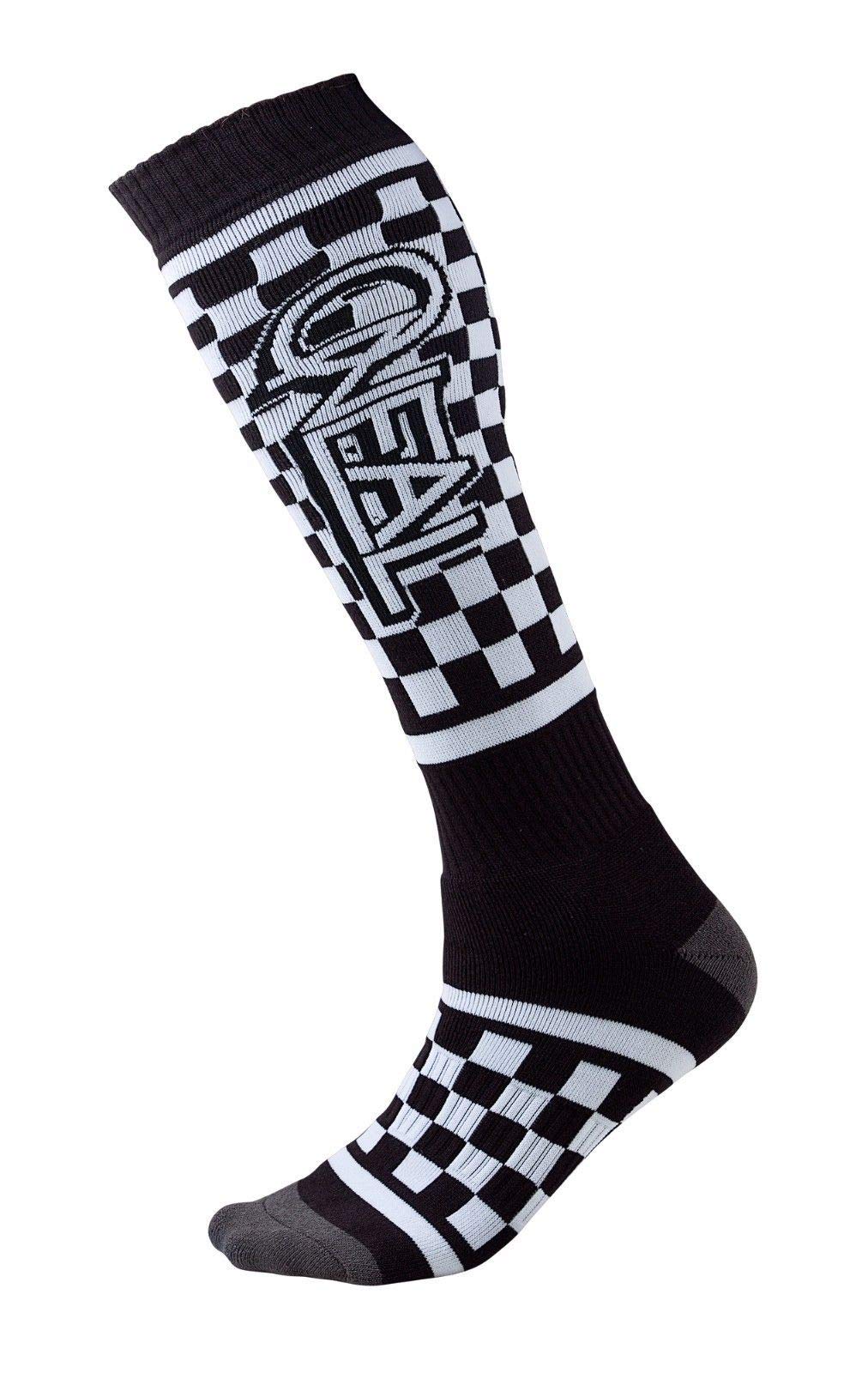 Oneal VICTORY SOX PRO MX Socks. Knee Length Motocross/Mountain Bike Socks. - Black/White, One Size