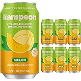 Kampeon Sparkling Water, Melon – 12oz Cans (6-Pack) | Flavored Sparkling Water with Muskmelon, Magnesium & B Vitamins | Refreshing Cantaloupe & Watermelon Drink, Functional Hydration
