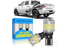 SENROBO 921 912 LED Reverse Light Bulb Fit for Dodge 2009-2018 Ram 1500 2019-2024 Ram 1500 Classic, Super Bright T15 LED Bulb with Lens, 6000K Cool White Backup Lights Replacement, Pack of 2