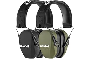 KAYNN 018 Shooting Range Ear Protection NRR 27dB, Adjustable Compact Noise Reduction Hearing Protect Slim Shoot Earmuffs