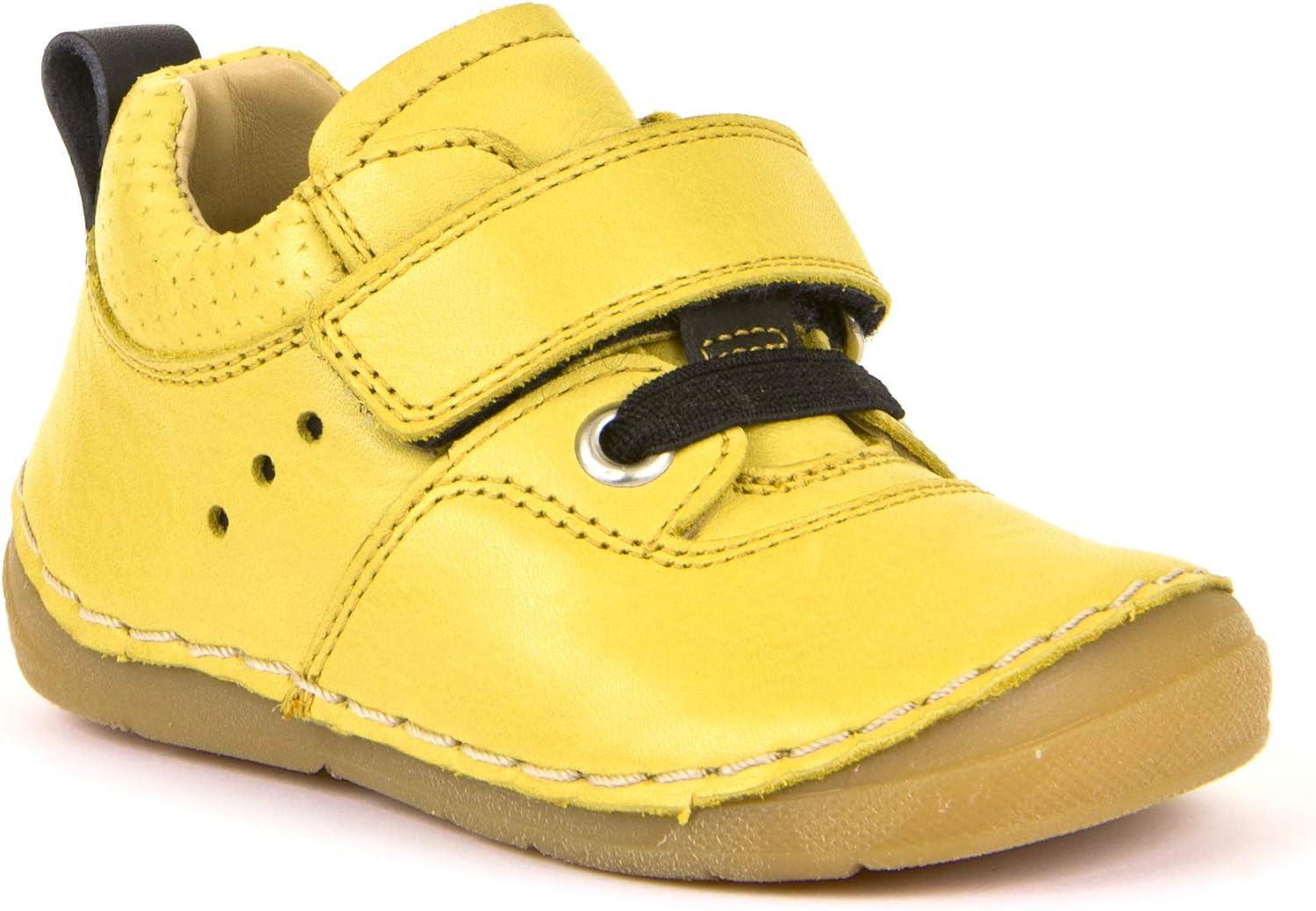 Froddo Flexibler Halbschuh mit Klett, Glattleder für hohen Spann & breitere Füße in GELB 30189 Froddo Flexibler Halbschuh mit Klett, Glattleder für hohen Spann & breitere Füße in GELB 30189