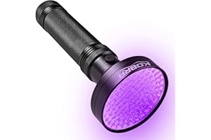 KOBRA PRODUCTS Kobra Black Light Flashlight 100 LED Lamp and Blacklight for Home & Hotel Inspection, Pet Urine & Stains - Ultra Intensity 18W 385-395nm LEDs Spot Counterfeit Money, Leaks, Scorpions (100 LED) (Black)