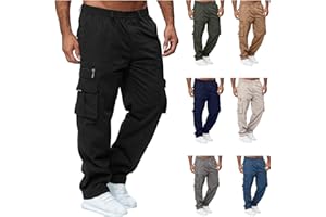 Daoucixia Cargo Pants for Men Baggy, Mens Cargo Pants Relaxed Fit Sport Pants Jogger Sweatpants Outdoor Trousers with Pockets