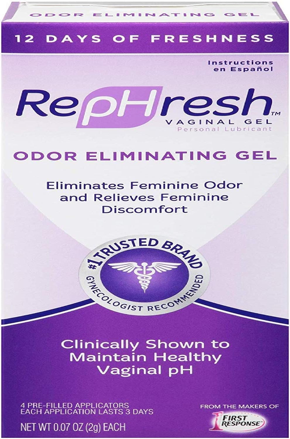 PACK OF 3 RepHresh Vaginal Gel 0.07oz with 4 Prefilled Applicators (12 Count