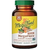 MegaFood MegaFlora Probiotics + Prebiotics Turmeric Supplement - Prebiotics and Probiotics for Women and Men, Digestive Healt
