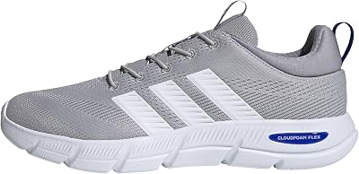 Homme Cloudfoam Flex Elastic Laces Shoes, Grey Two/FTWR White/Glory Grey, 42 EU