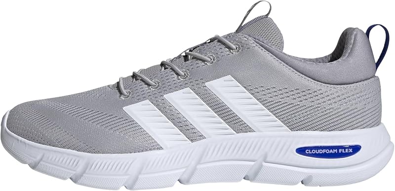 Herren Cloudfoam Flex Elastic Laces Shoes, Grey Two/FTWR White/Glory Grey, 42 EU