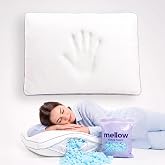 Mellow Flex Adjustable Memory Foam Pillow, Shredded Foam (White, Standard) | Customizable Loft &amp; Firmness, Bed Pillow with Extra Fill, Cooling Breathable Cover, Shredded Foam Bed Pillow with Extra Fill