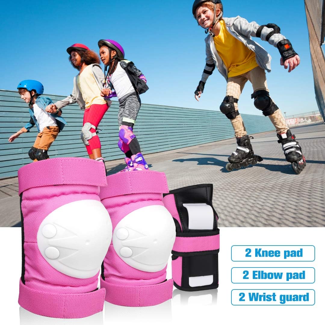 DEKINMAX Knee Pads for Kids & Adult/Youth Protective Gear Set, Knee Pads Elbow Pads with Wrist Guards 3 in 1 for Biking, Skating, and Rollerblading Scooter : Sports & Outdoors
