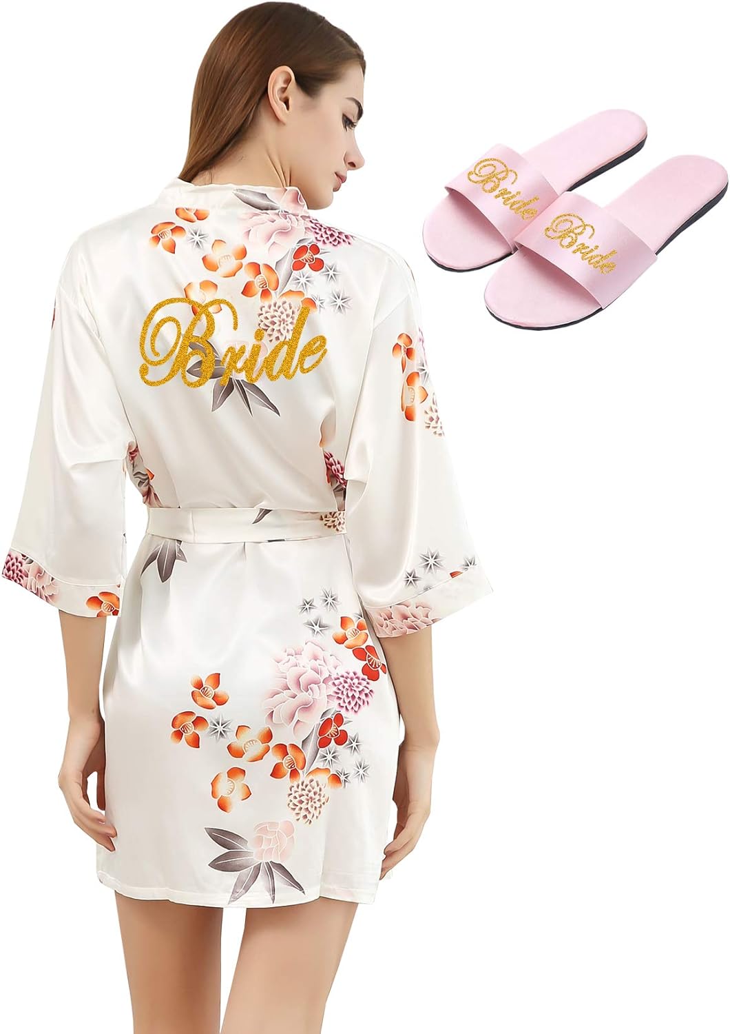 bridesmaid robe and slipper set
