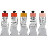 Charvin Fine Artists' Oil Paints - Elite Artists' Oils from The French Riviera for Painting, Classrooms, Plein Aire, &amp; More! - [Orangey Colors - 150 mL Set of 5]