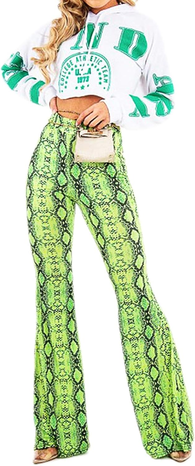 high waisted snakeskin trousers