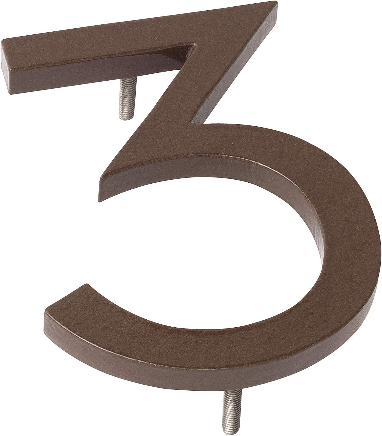 Address Signs - Montague Metal Products MHN-12-F-SD1-3 Solid Brushed Aluminum Modern Floating Address House Numbers, 12