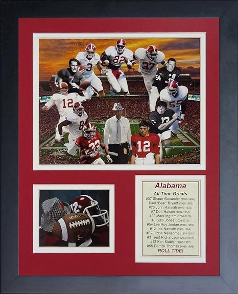11x14 Framed Alabama Crimson Tide Greats Joe Namath Paul