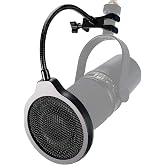 YOUSHARES Pop Filter - 4 Inch 3 Layers Metal Windscreen with Flexible 360&deg; Gooseneck Clip Mic Mask Shield Compatible with Shure MV7 Mic