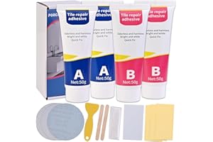 Faburo Fiberglass Tub Repair Kit White, Porcelain Sink Repair Kit White, Tile Repair Kit for Fix Crack Hole Scratch and Dent Bathtub Chip Fix, Quartz Chip Bathtub Repair Kit