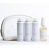 AIIR Travel Ritual Kit, Crystal Infused Haircare Essentials, TSA Approved Mini Set with Dry Shampoo, Amethyst Hair Refresher, Texture Spray, Luxury Self Care Pouch for On the Go Salon Results