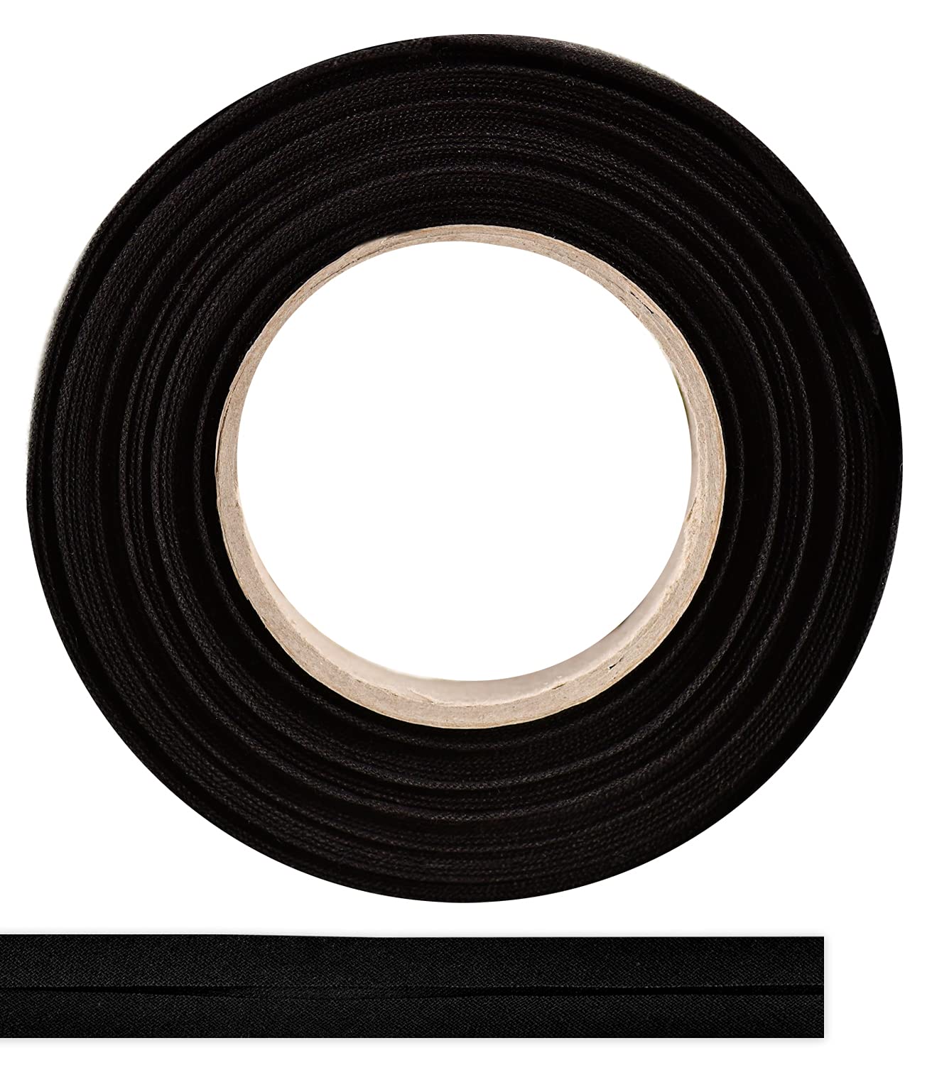 Bias binding made of 100% cotton - 10 mx 25 mm (folded) edging tape, cotton ribbon, bias binding - Ideal for DIY sewing - Made in Belgium, on a roll (black)