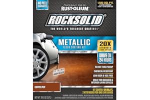 Rust-Oleum 286894 Rocksolid Metallic Garage Floor Coating, 2.18 Quarts (Pack of 1), Copper Pot, 70 Fl. Oz