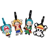 4 Pcs Set Pirates Sailers Silicone Travel Luggage Baggage Identification Labels ID Tag for Bag Suitcase Plane Cruise Ships with Belt Strap