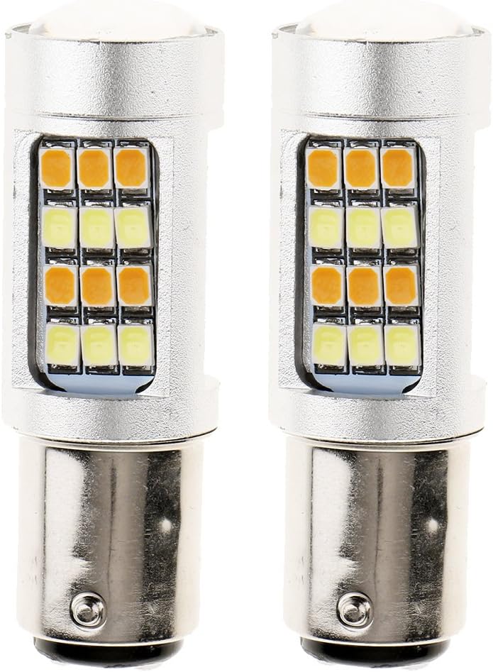 2 Pieces Bright Dual Color LED Switchback Bulb Front Turn Signal Light - as described, 1157