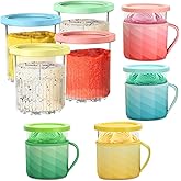 OVRRCSME For ninja creami deluxe pints 4Pack,Compatible with Ninja Creami NC501 NC500 Series 24oz Ice Cream Maker Containers -Containers not Included (24oz 4 Cups+4 Sleeve)
