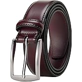 KM Legend Mens Leather Dress Belt for Work Business and Casual