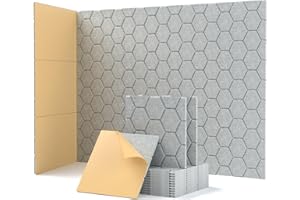 Soundsbay Acoustic Panels, Self Adhesive Sound Proof Foam Panels for Walls, 12 Pack Honeycomb Acoustic Wall Panels, Noise Cancelling Wall Panels for Wall Decorative, Ceiling, Door 12"×12"×0.4"