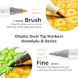 Ohuhu 72 Color Alcohol Markers Brush Tip Set AP Certified Refillable Dual Tips view 2