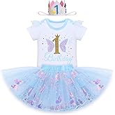 IDOPIP Butterfly 1st Birthday Outfit Baby Girl Sequin Butterfly Romper Tutu Skirt Headband Costume for Cake Smash Photo Shoot
