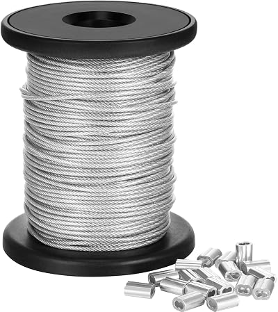 CHENGU Vinyl Coated Picture Frame Wire 1.5mm 98ft Stainless Steel 110 lb
