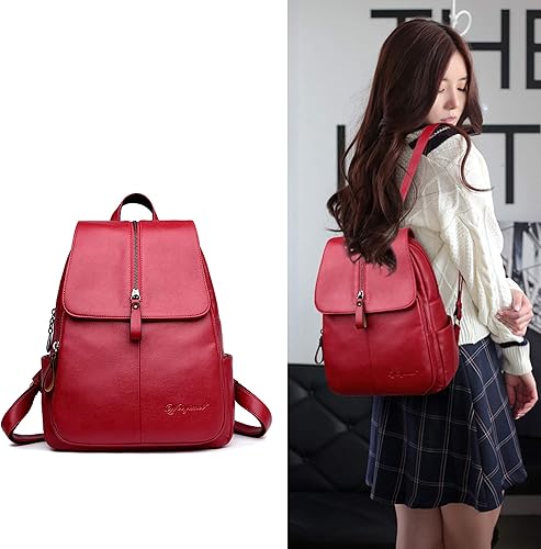 Amazon Jacvaap新しい バックパック韓国のトレンド ソフト面puレザー 中型 シンプル レジャー バックパック 若いママ 気質のバックパック女性のバックパック 防水リング 通勤 通学 全3色 Jacvaap ハンドバッグ