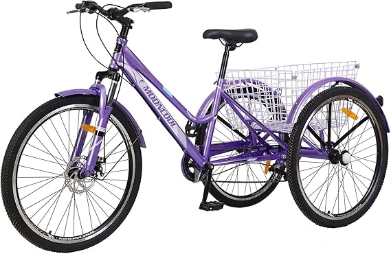 Amazon.com : Slsy Adult Mountain Tricycle, 7 Speed Three Wheel Bike, 24/26 Inch Adults Trikes 