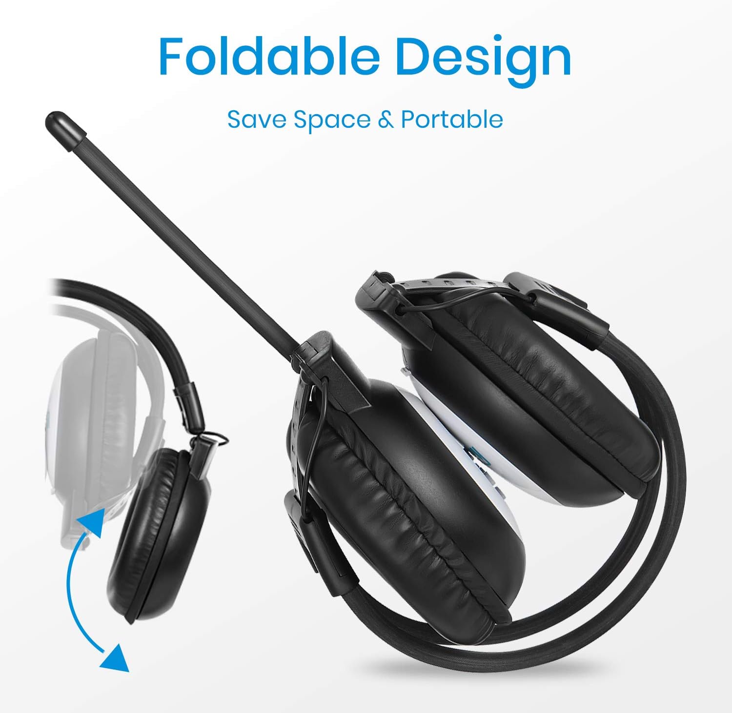 Moukey MHr1 Walkman Headphone Radio, Portable FM Stereo Headset Radio Operated by 2AA Battery, Automatic-up Search Radio Station, Hearing Protector Earmuff: Home Audio & Theater