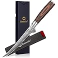 Sunnecko Boning Knife,Sharp Fish Knife with Pakkawood Handle,6 inch High Carbon German Stainless Steel Fillet Knife for Meat and Poultry