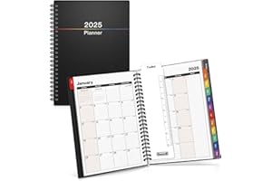 Dunwell Small Daily Planner 2025, 6x8" (Colorful), Jan to Dec 2025 Planner Book, Small Agenda, Daily Weekly Calendar Book with Monthly Tabs, Bookmark