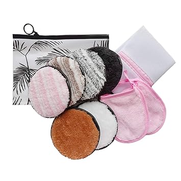 Amazon Com Dogie Lyn Reusable Microfiber Makeup Remover Removing Cloths Pads Fuff Cotton Rounds For Face 10 Pack Face Cleansing Makeup Glove Magic Make Up Removing Mitt Makeup Pouch Bra Bag For Washing Machine Beauty