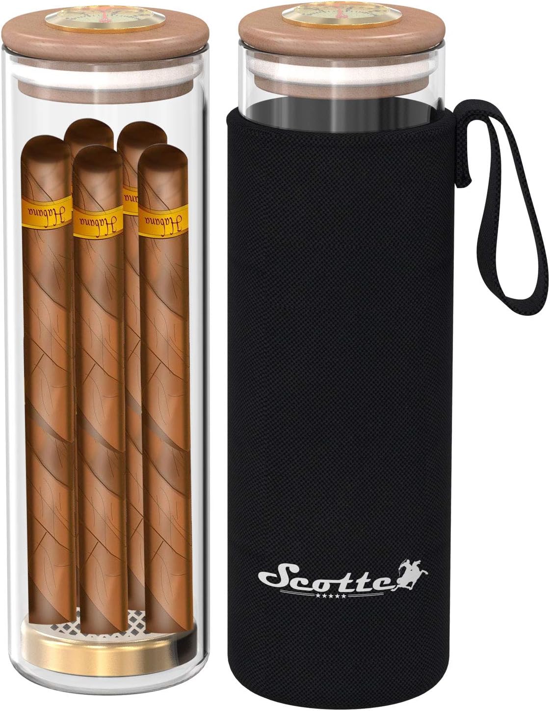 Scotte Cigar Case Humidor Gift Box Cigars jar humidifiers