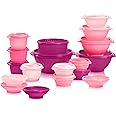Tupperware Heritage Collection, New 36 Piece Food Storage Container Set in Vintage Pink, Dishwasher Safe and BPA Free (18 containers, 18 lids)